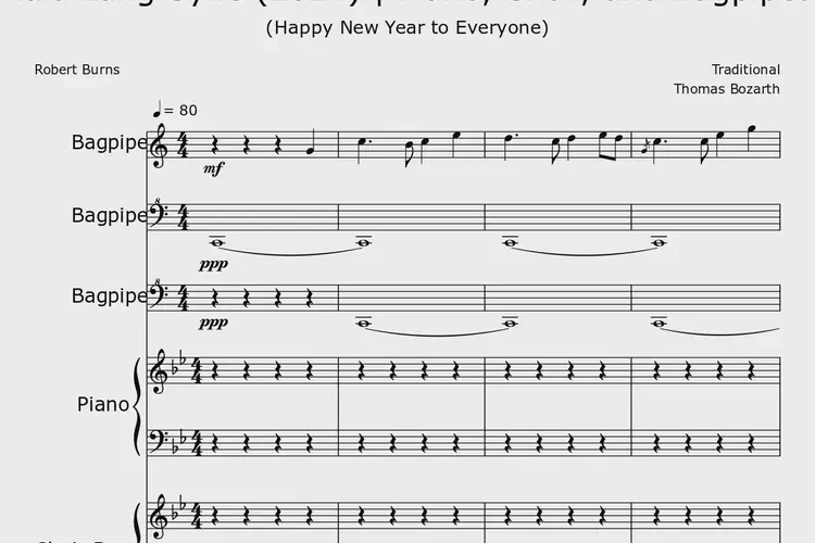 Auld Lang Syne | Piano, Choir, and Bagpipes