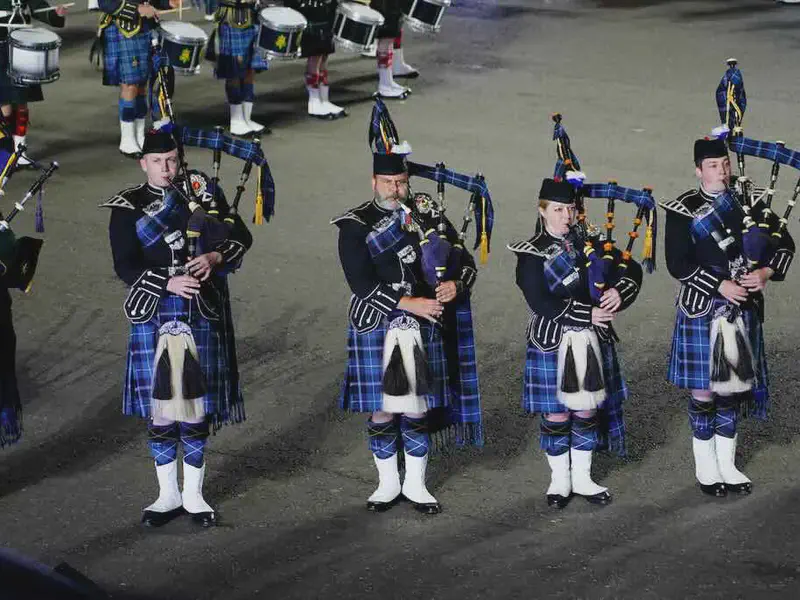 Rochester Caledonian Pipe Band performs at Olde Brick House on March 17, 2025