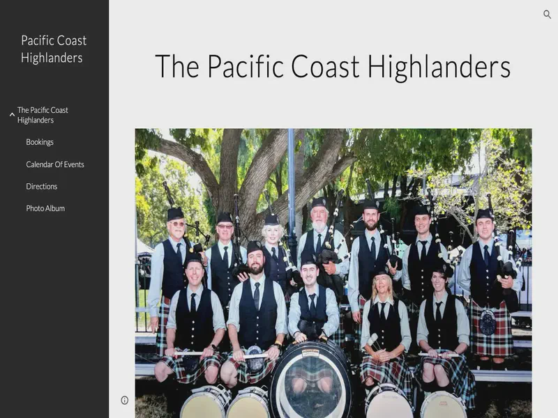 Website preview for pchpipeband.org