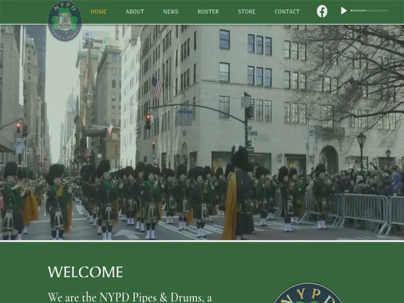 Website preview for www.nypdpipesanddrums.com